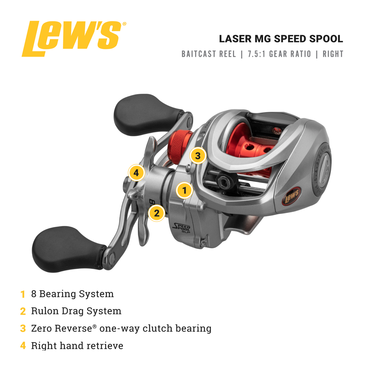 Lew's Laser MG Speed Spool SLP Baitcast Reel