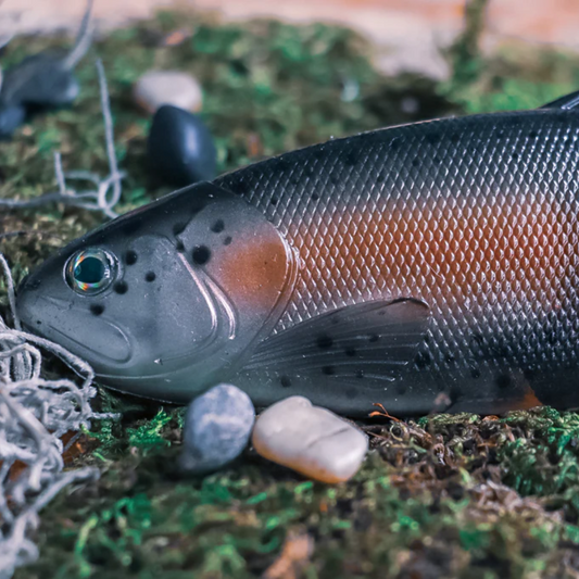 Defiant Fishing 210 8.25" Swimbait Ghost Dark Trout-Slow Sink
